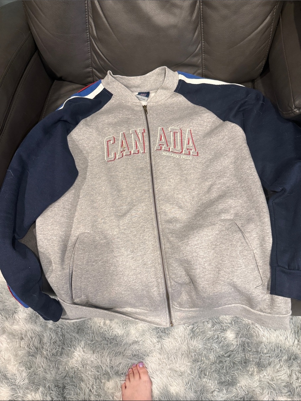 Canada Grey & Navy Zip-Up Jacket